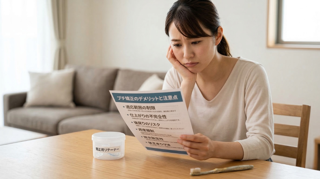 △プチ矯正のデメリットと注意点