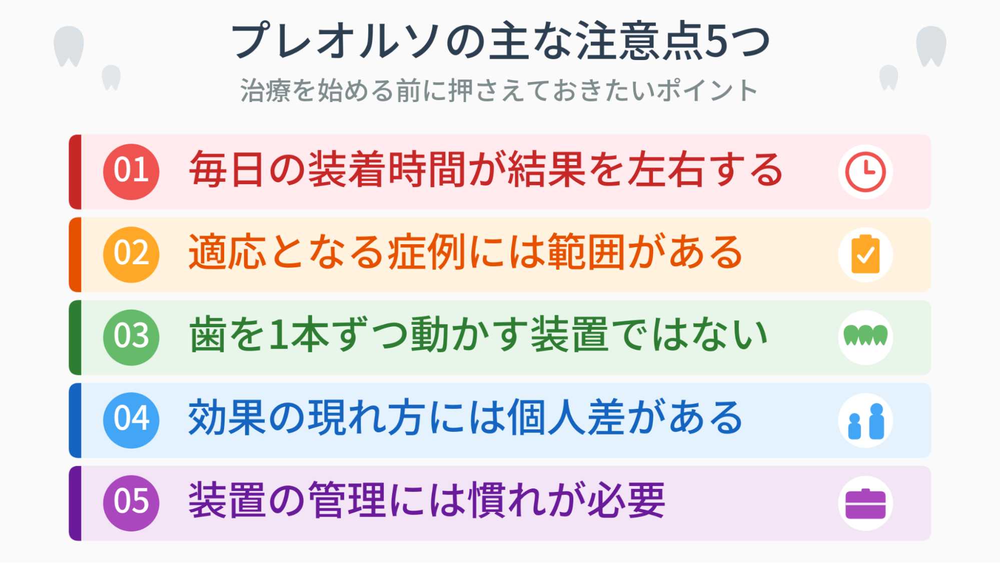 プレオルソの主な注意点5つ